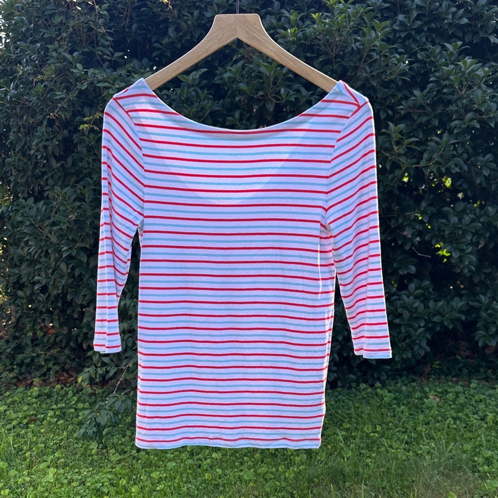 GAP Red and White Striped Blouse